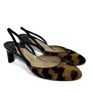 Paul Andrew Light Brown Animal Pony Hair Print Pumps Size 38.5 EUC